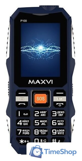Кнопочный телефон Maxvi P100 (синий) - Изображение №2 — Интернет-магазин Time-Shop