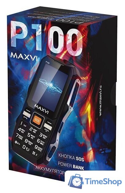 Кнопочный телефон Maxvi P100 (синий) - Изображение №13 — Интернет-магазин Time-Shop