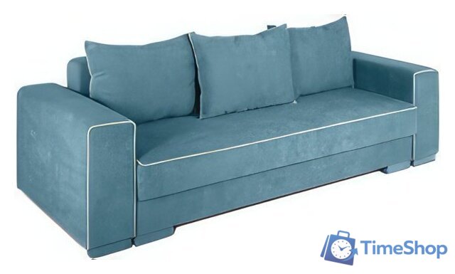 Диван Krones Цезарь 4 (велюр, джинсовый/молочный) - Изображение №1 — Интернет-магазин Time-Shop