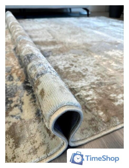 Ковер для жилой комнаты Radjab Carpet Бьянка прямоугольник D056A 7583RK-b 1.6x2.3 (cream shirink/vizon fdy) - Изображение №2 — Интернет-магазин Time-Shop