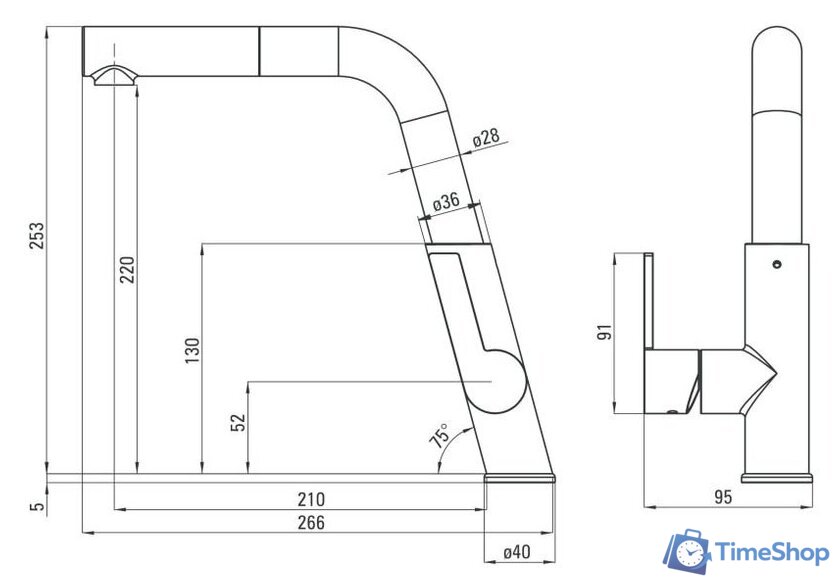 Смеситель Deante Silia BQS 073M - Изображение №2 — Интернет-магазин Time-Shop