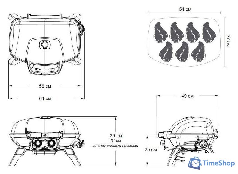 Портативный газовый гриль Napoleon TravelQ 285-1 - Изображение №12 — Интернет-магазин Time-Shop