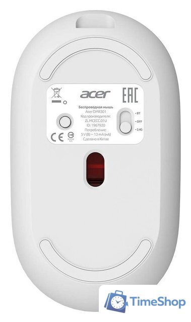 Мышь Acer OMR301 (белый) - Изображение №3 — Интернет-магазин Time-Shop