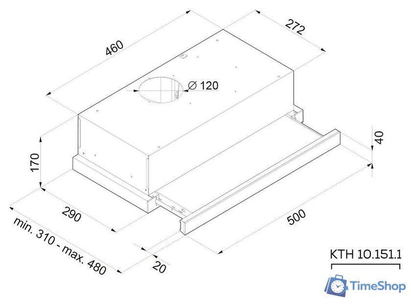 Кухонная вытяжка Kernau KTH 10.151.1 W - Изображение №3 — Интернет-магазин Time-Shop