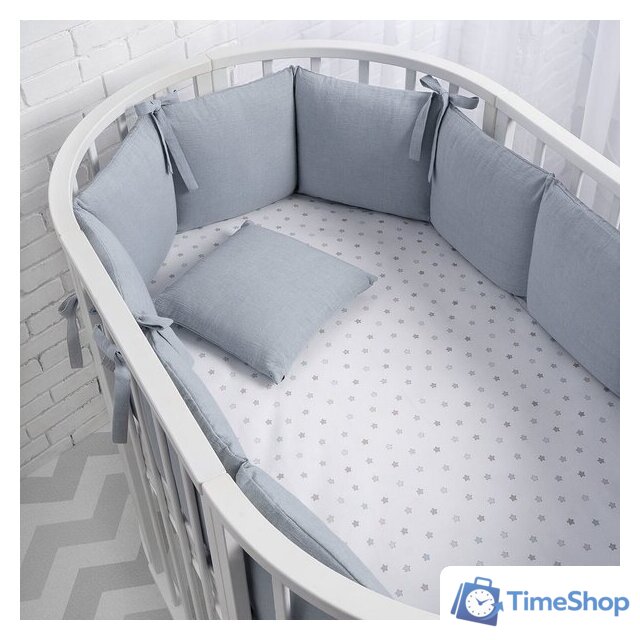 Бампер в кроватку Perina Soft Cotton СК1/4-05.10 (голубой) - Изображение №1 — Интернет-магазин Time-Shop
