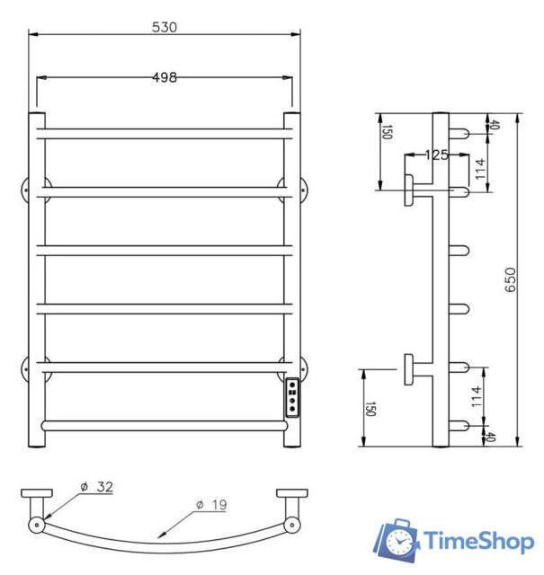 Полотенцесушитель Roxen Santi BK-109AW-6T 11030-5365B (черный) - Изображение №6 — Интернет-магазин Time-Shop