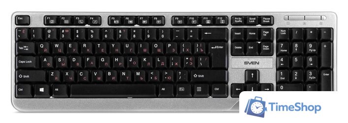 Офисный набор SVEN KB-S330C (черный/серебристый) - Изображение №2 — Интернет-магазин Time-Shop