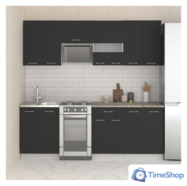 Готовая кухня Mio Tesoro Экстра-лайт 2.2 (антрацит/марсель) - Изображение №6 — Интернет-магазин Time-Shop