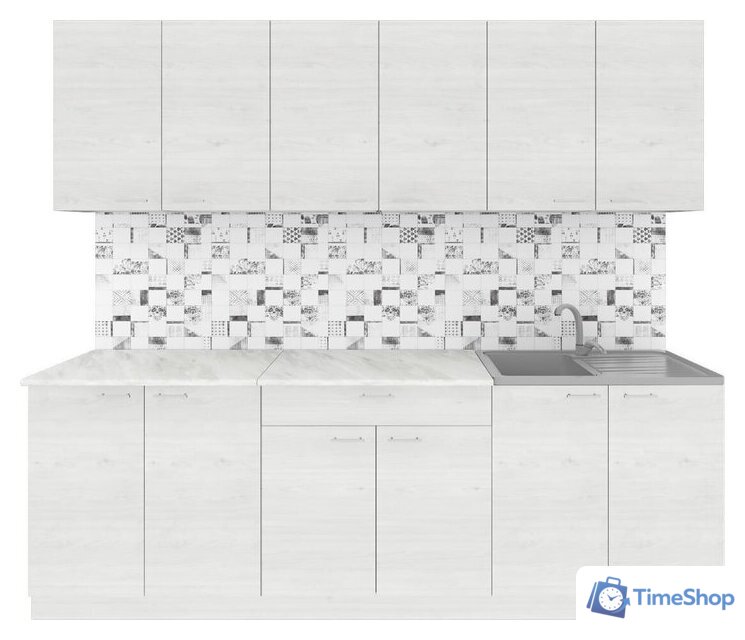 Готовая кухня Агута Альфа 2.4 (скандинавское дерево/скандинавское дерево/этория) - Изображение №1 — Интернет-магазин Time-Shop