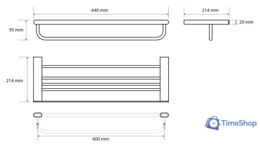 Полка для полотенца Bemeta Organic 157105151 - Изображение №2 — Интернет-магазин Time-Shop