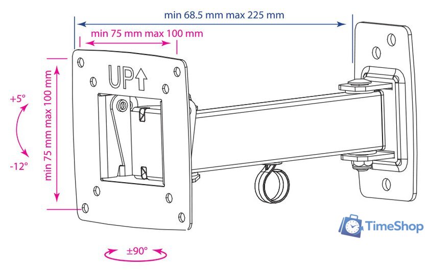 Кронштейн для телевизора Kromax OPTIMA-103 (черный) - Изображение №2 — Интернет-магазин Time-Shop