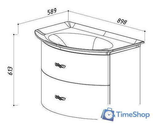  Belux Тумба с умывальником Версаль НП80-02 (белый) - Изображение №3 — Интернет-магазин Time-Shop