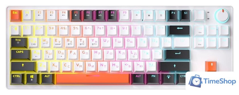 Клавиатура JEGG ZA87 Pro White Black Orange (TNT Yellow) - Изображение №1 — Интернет-магазин Time-Shop
