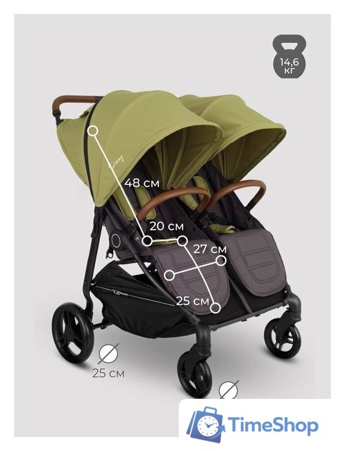 Коляска прогулочная «книга» Rant Twinny RA151 (olive) - Изображение №19 — Интернет-магазин Time-Shop