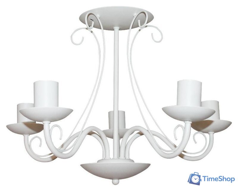 Люстра средней высоты Элетех Классик 151 НПБ 01-5х60-141 1005404788 (белый муар) - Изображение №1 — Интернет-магазин Time-Shop