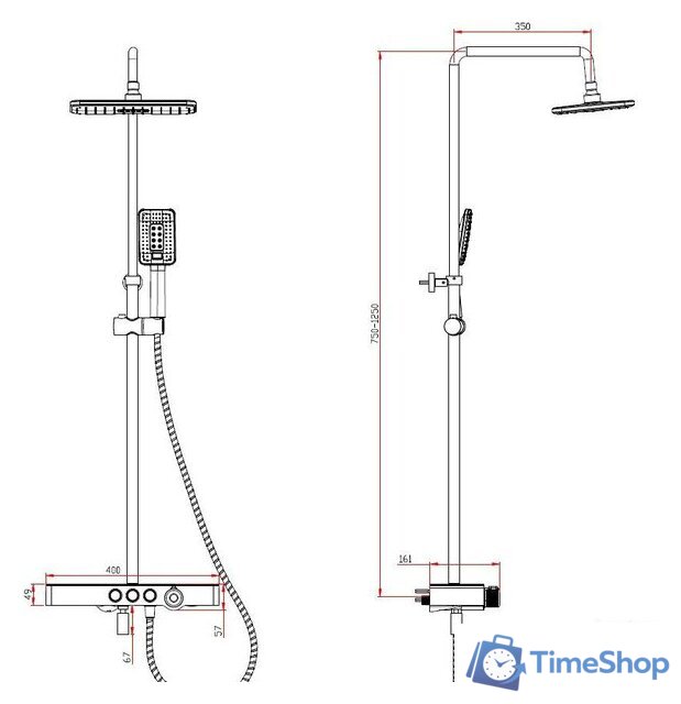 Душевая система  Savol SK-H3245A - Изображение №2 — Интернет-магазин Time-Shop