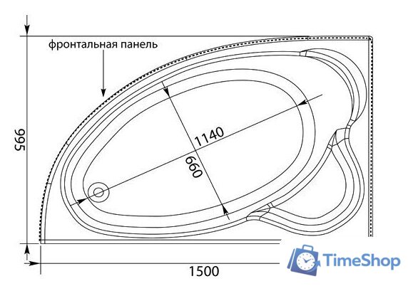 Ванна Aquanet Mayorca 150x100 L - Изображение №6 — Интернет-магазин Time-Shop
