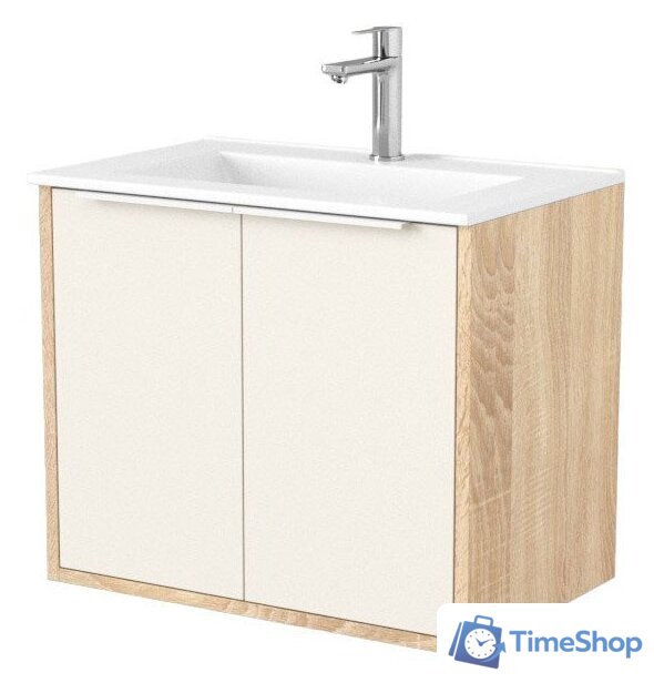  Дабер Тумба под умывальник 018 WeltWasser Deilbach 7517-60 Т18.6W.0.18Б (бежевый/дуб бардолино/ручка белая) - Изображение №1 — Интернет-магазин Time-Shop