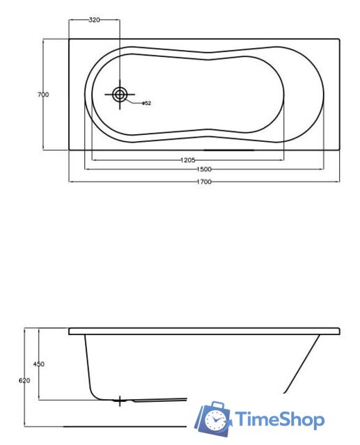 Ванна Cersanit Nike 170x70 (с каркасом) - Изображение №3 — Интернет-магазин Time-Shop