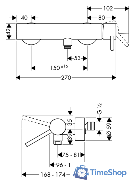 Смеситель Axor Starck 10611000 - Изображение №3 — Интернет-магазин Time-Shop