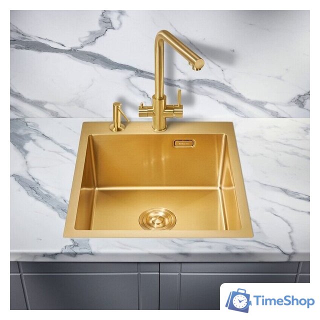 Кухонная мойка Milacio Denia 46 Steel MC.77478 (золотой) - Изображение №3 — Интернет-магазин Time-Shop