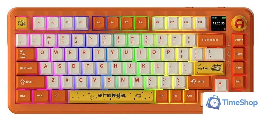 Клавиатура Ajazz AK820 Max (оранжевый/белый, Ajazz Avocado) - Изображение №1 — Интернет-магазин Time-Shop