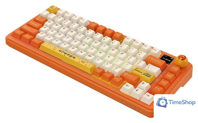 Клавиатура Ajazz AK820 Max (оранжевый/белый, Ajazz Avocado) - Изображение №3 — Интернет-магазин Time-Shop