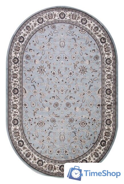 Ковер для жилой комнаты Merinos Valencia Deluxe d251-OVAL-L.BLUE-BROWN (1.5х3) - Изображение №1 — Интернет-магазин Time-Shop