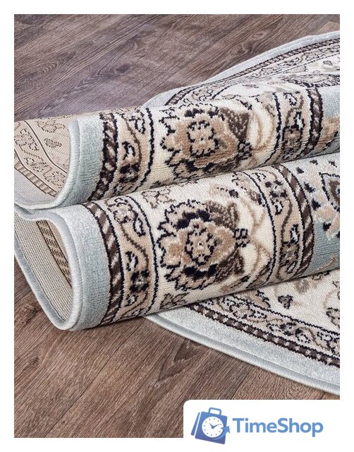 Ковер для жилой комнаты Merinos Valencia Deluxe d251-OVAL-L.BLUE-BROWN (1.5х3) - Изображение №2 — Интернет-магазин Time-Shop