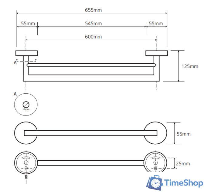 Держатель для полотенца Bemeta Neo 104204055 - Изображение №2 — Интернет-магазин Time-Shop