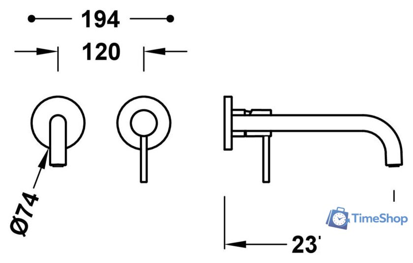 Смеситель без скрытого механизма Tres Study 26230022AC - Изображение №2 — Интернет-магазин Time-Shop
