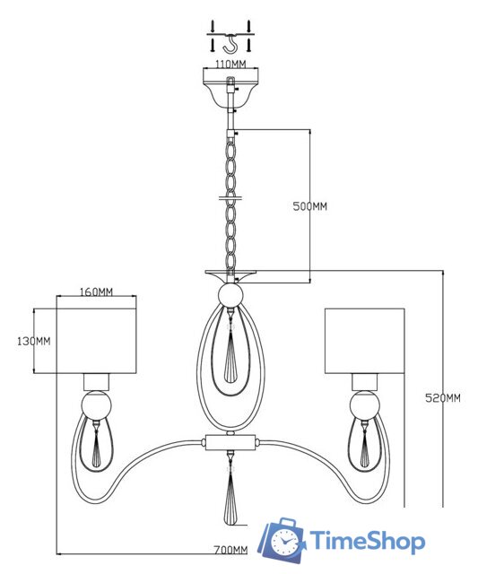 Подвесная люстра Moderli Dark V2585-5P - Изображение №2 — Интернет-магазин Time-Shop
