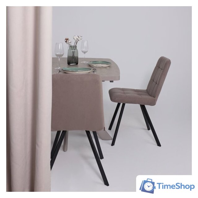 Кухонный стол Мамадома Leonel-130 раздвижной 130-165х85 (бежевый камень-hpl/капучино) - Изображение №3 — Интернет-магазин Time-Shop