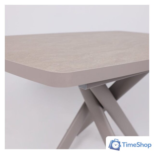 Кухонный стол Мамадома Leonel-130 раздвижной 130-165х85 (бежевый камень-hpl/капучино) - Изображение №10 — Интернет-магазин Time-Shop