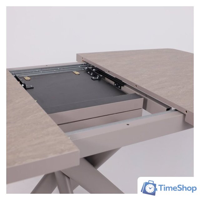 Кухонный стол Мамадома Leonel-130 раздвижной 130-165х85 (бежевый камень-hpl/капучино) - Изображение №14 — Интернет-магазин Time-Shop