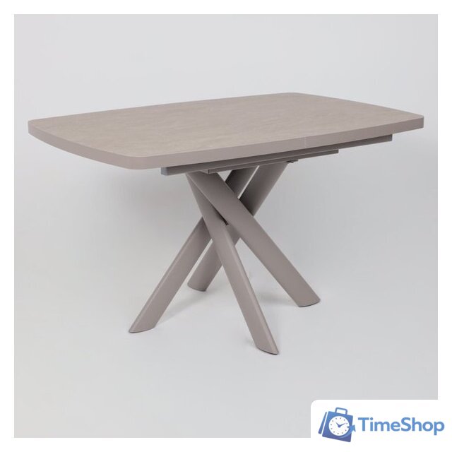 Кухонный стол Мамадома Leonel-130 раздвижной 130-165х85 (бежевый камень-hpl/капучино) - Изображение №7 — Интернет-магазин Time-Shop