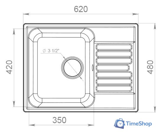 Кухонная мойка GranFest QUARZ Z-13 (черный) - Изображение №3 — Интернет-магазин Time-Shop