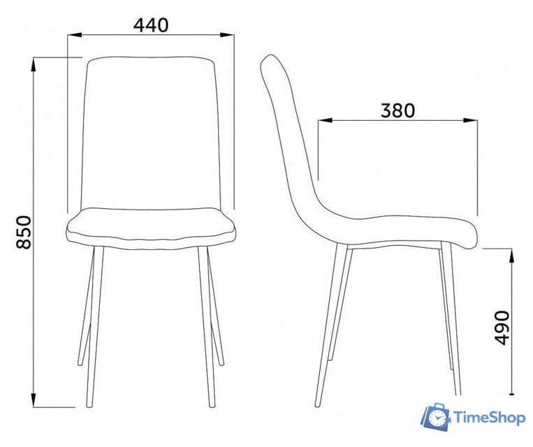 Стул AksHome Dallas 68748 (велюр, темно-бежевый/черный) - Изображение №2 — Интернет-магазин Time-Shop