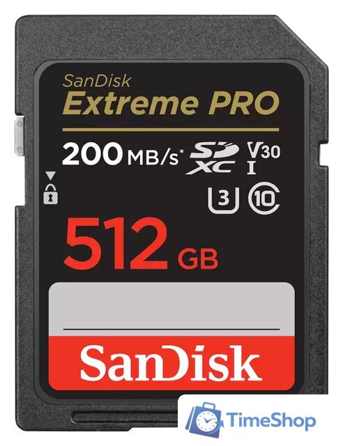Карта памяти SanDisk Extreme PRO SDXC SDSDXXD-512G-GN4IN 512GB - Изображение №1 — Интернет-магазин Time-Shop