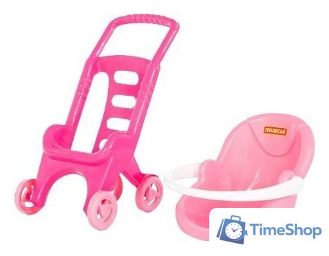 Коляска для кукол Полесье Pink Line 2х1 44525 - Изображение №1 — Интернет-магазин Time-Shop