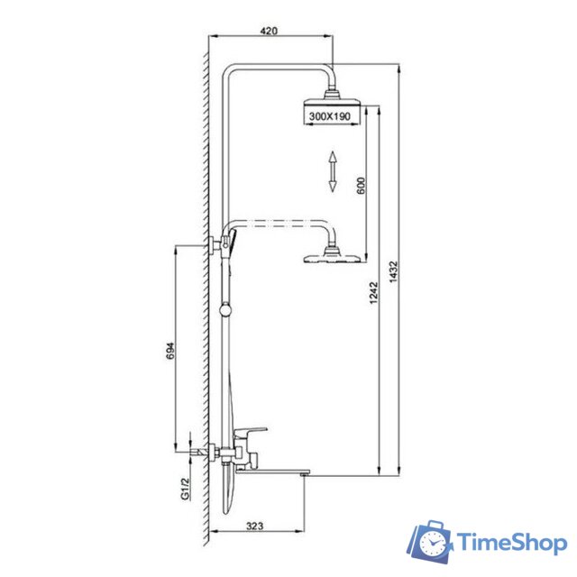 Душевая система  FRAP F2471-6 - Изображение №2 — Интернет-магазин Time-Shop
