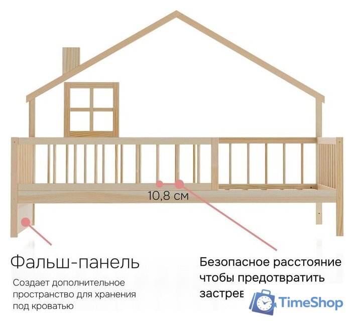 Кровать-домик Диприз Loki 120х200 Д.80063.2 (без отделки) - Изображение №4 — Интернет-магазин Time-Shop
