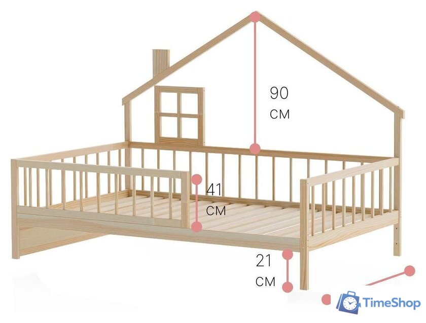 Кровать-домик Диприз Loki 120х200 Д.80063.2 (без отделки) - Изображение №3 — Интернет-магазин Time-Shop
