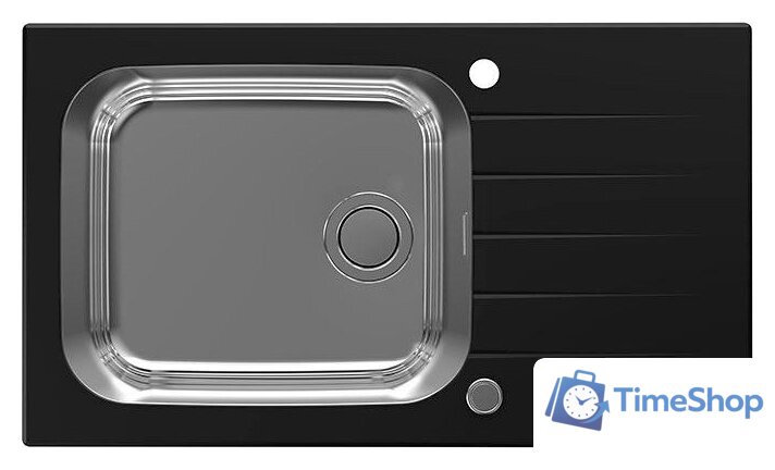 Кухонная мойка Alveus Glassix Up 40 (черный/нержавеющая сталь) - Изображение №1 — Интернет-магазин Time-Shop
