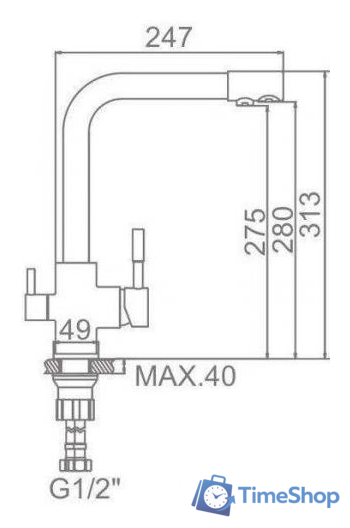 Смеситель Ledeme L4055U-3 (серый) - Изображение №2 — Интернет-магазин Time-Shop