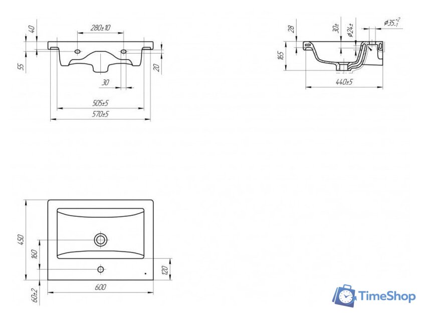  Cersanit Тумба с умывальником Lara 60 + Como 63414 + S-UM-COM60/1-w - Изображение №4 — Интернет-магазин Time-Shop