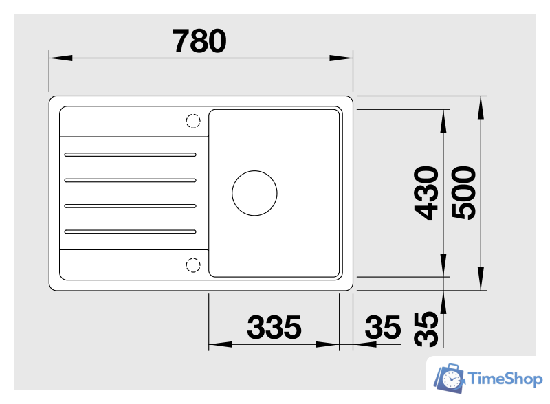 Кухонная мойка Blanco Legra 45 S (антрацит) [522201] - Изображение №2 — Интернет-магазин Time-Shop