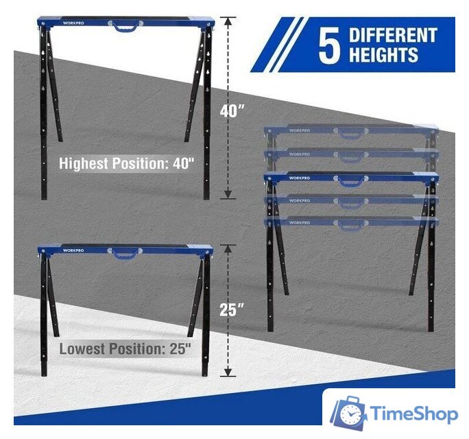 Козлы строительные Workpro WP289025 - Изображение №3 — Интернет-магазин Time-Shop