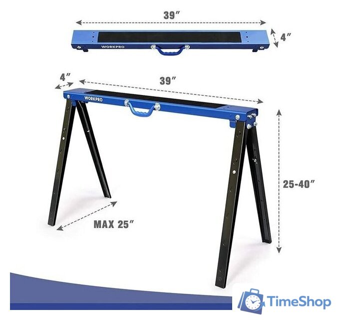 Козлы строительные Workpro WP289025 - Изображение №2 — Интернет-магазин Time-Shop