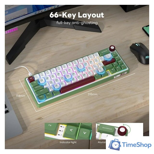 Клавиатура Royal Kludge R65 Green Sand (RK Brown) - Изображение №19 — Интернет-магазин Time-Shop